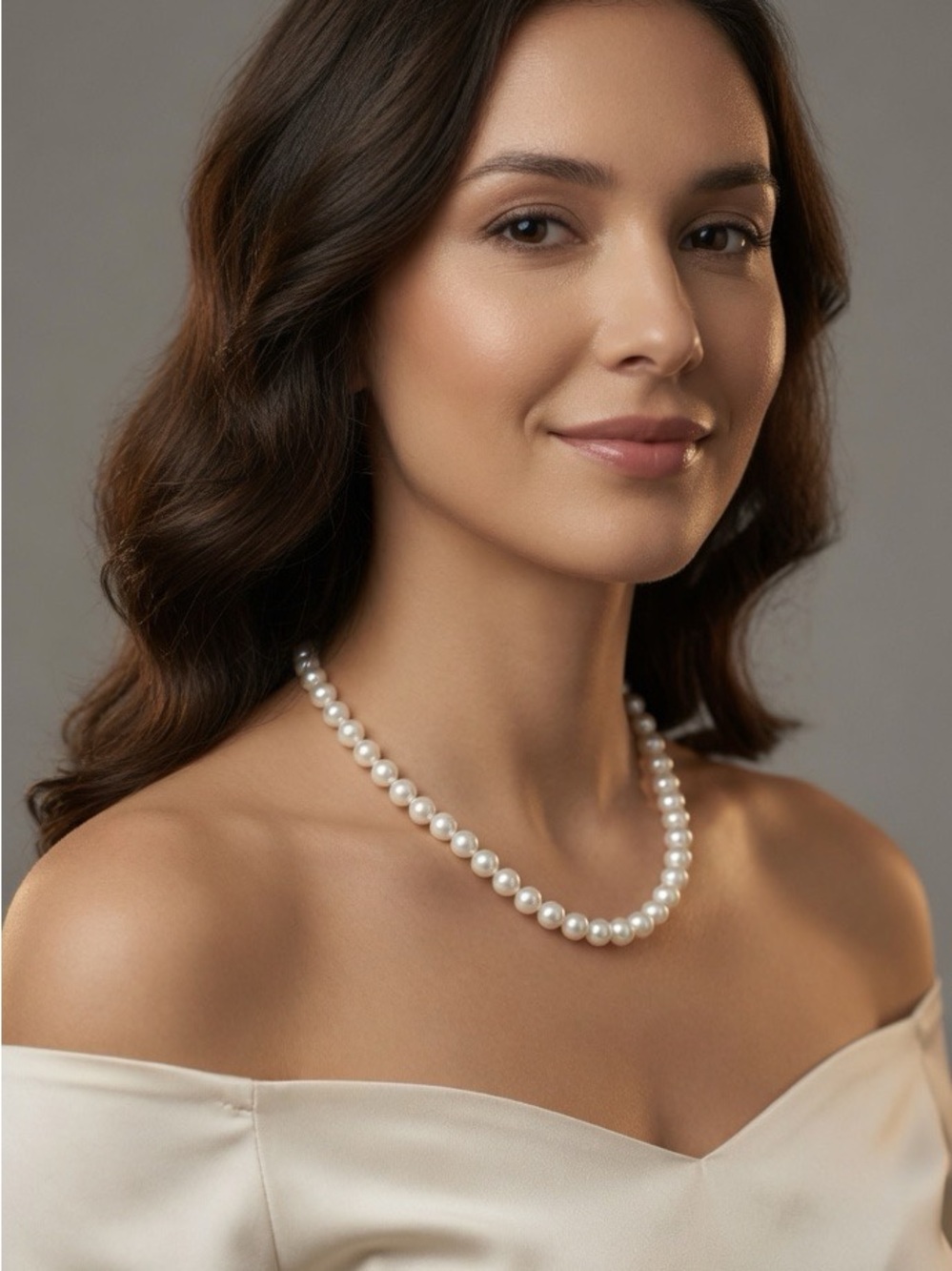 White Pearl Necklace and Bracelet Set Wedding Bridal Anniversary Engagement